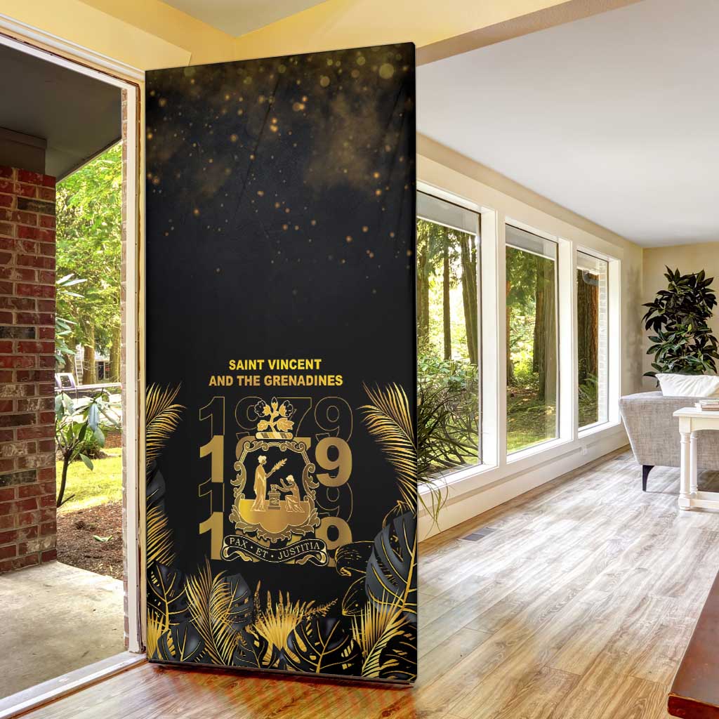 Saint Vincent And The Grenadines 1979 Door Cover Gold Tropical Leaves And Coat Of Arms - Wonder Print Shop