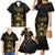 Saint Vincent And The Grenadines 1979 Family Matching Mermaid Dress and Hawaiian Shirt Gold Tropical Leaves And Coat Of Arms - Wonder Print Shop