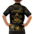 Saint Vincent And The Grenadines 1979 Family Matching Off The Shoulder Long Sleeve Dress and Hawaiian Shirt Gold Tropical Leaves And Coat Of Arms - Wonder Print Shop