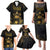 Saint Vincent And The Grenadines 1979 Family Matching Puletasi and Hawaiian Shirt Gold Tropical Leaves And Coat Of Arms - Wonder Print Shop