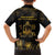 Saint Vincent And The Grenadines 1979 Family Matching Short Sleeve Bodycon Dress and Hawaiian Shirt Gold Tropical Leaves And Coat Of Arms - Wonder Print Shop