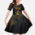 Saint Vincent And The Grenadines 1979 Family Matching Short Sleeve Bodycon Dress and Hawaiian Shirt Gold Tropical Leaves And Coat Of Arms - Wonder Print Shop