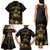 Saint Vincent And The Grenadines 1979 Family Matching Tank Maxi Dress and Hawaiian Shirt Gold Tropical Leaves And Coat Of Arms - Wonder Print Shop