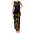 Saint Vincent And The Grenadines 1979 Family Matching Tank Maxi Dress and Hawaiian Shirt Gold Tropical Leaves And Coat Of Arms - Wonder Print Shop
