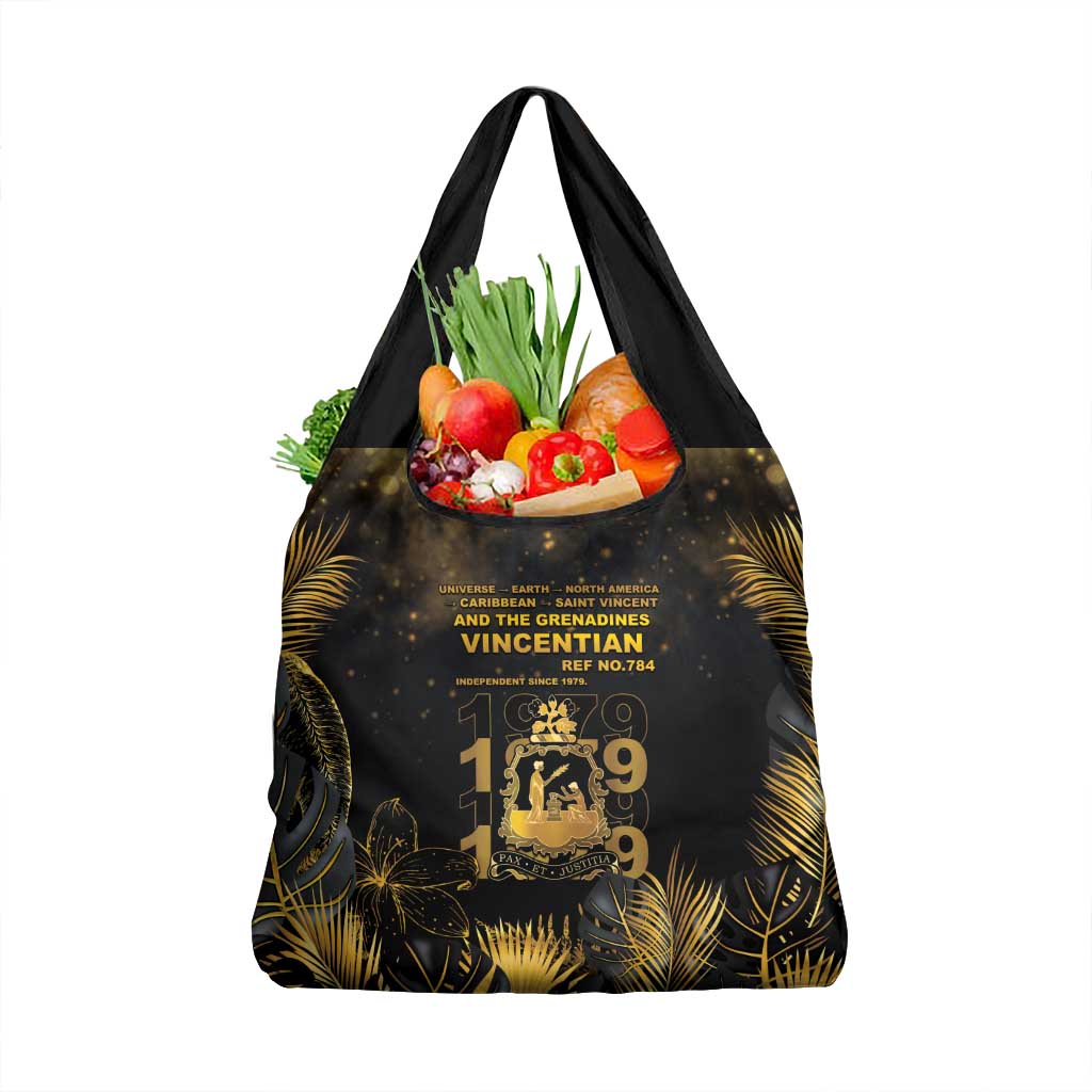 Saint Vincent And The Grenadines 1979 Grocery Bag Gold Tropical Leaves And Coat Of Arms - Wonder Print Shop
