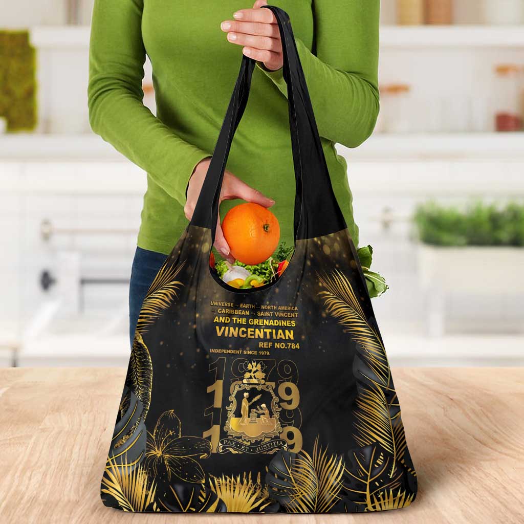Saint Vincent And The Grenadines 1979 Grocery Bag Gold Tropical Leaves And Coat Of Arms - Wonder Print Shop