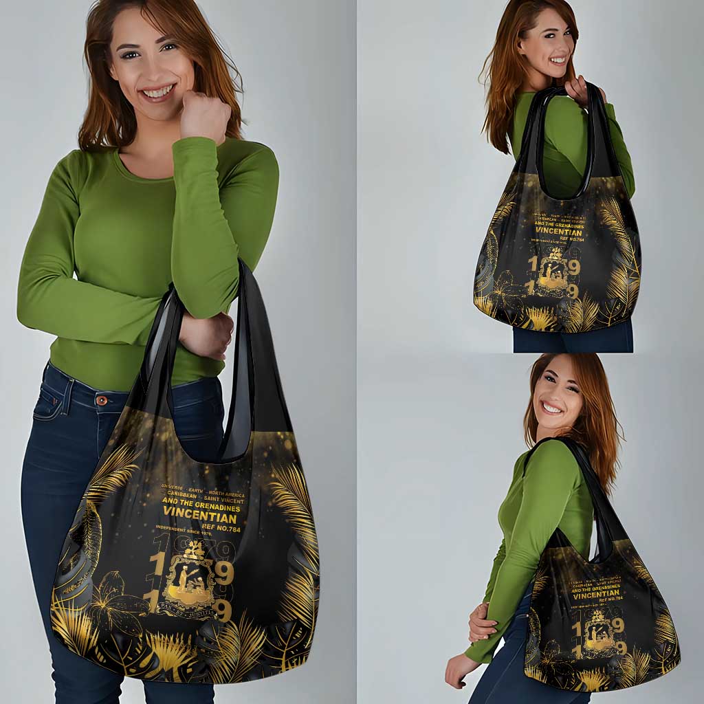 Saint Vincent And The Grenadines 1979 Grocery Bag Gold Tropical Leaves And Coat Of Arms - Wonder Print Shop