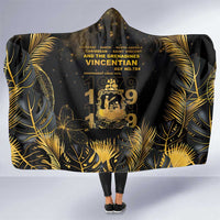 Saint Vincent And The Grenadines 1979 Hooded Blanket Gold Tropical Leaves And Coat Of Arms - Wonder Print Shop