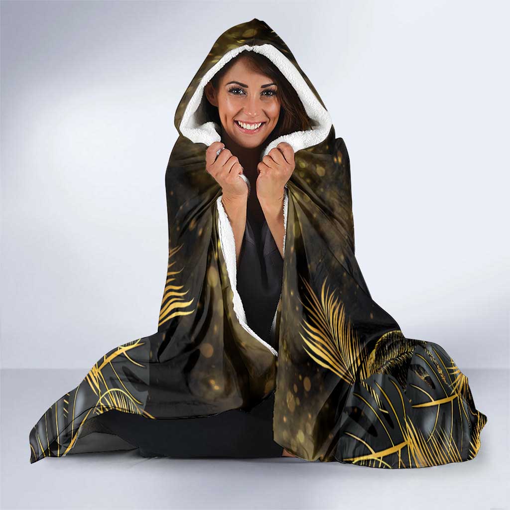 Saint Vincent And The Grenadines 1979 Hooded Blanket Gold Tropical Leaves And Coat Of Arms - Wonder Print Shop