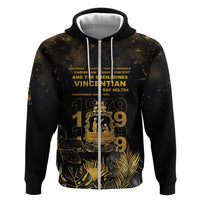 Saint Vincent And The Grenadines 1979 Hoodie Gold Tropical Leaves And Coat Of Arms - Wonder Print Shop