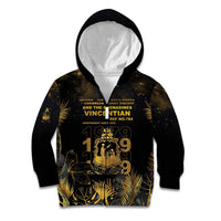 Saint Vincent And The Grenadines 1979 Kid Hoodie Gold Tropical Leaves And Coat Of Arms - Wonder Print Shop