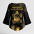 Saint Vincent And The Grenadines 1979 Kimono Sleeve Blouse Gold Tropical Leaves And Coat Of Arms - Wonder Print Shop