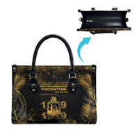 Saint Vincent And The Grenadines 1979 Leather Bag Gold Tropical Leaves And Coat Of Arms - Wonder Print Shop