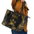 Saint Vincent And The Grenadines 1979 Leather Tote Bag Gold Tropical Leaves And Coat Of Arms - Wonder Print Shop