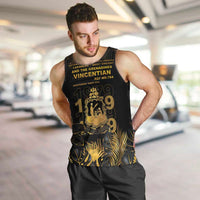 Saint Vincent And The Grenadines 1979 Men Tank Top Gold Tropical Leaves And Coat Of Arms - Wonder Print Shop