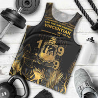 Saint Vincent And The Grenadines 1979 Men Tank Top Gold Tropical Leaves And Coat Of Arms - Wonder Print Shop