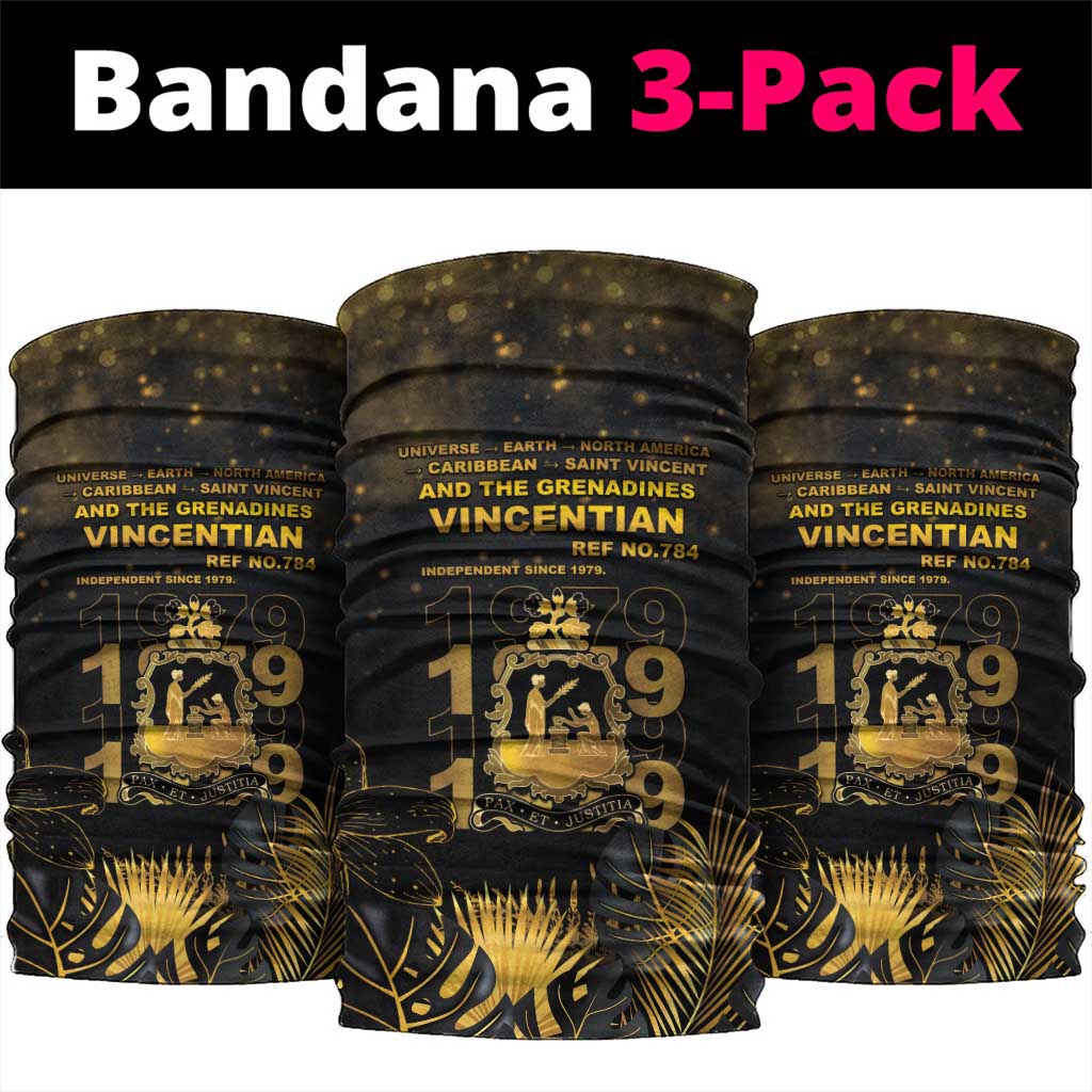 Saint Vincent And The Grenadines 1979 Neck Gaiter Gold Tropical Leaves And Coat Of Arms LT05