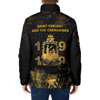 Saint Vincent And The Grenadines 1979 Padded Jacket Gold Tropical Leaves And Coat Of Arms - Wonder Print Shop