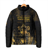 Saint Vincent And The Grenadines 1979 Padded Jacket Gold Tropical Leaves And Coat Of Arms - Wonder Print Shop