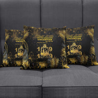 Saint Vincent And The Grenadines 1979 Pillow Cover Gold Tropical Leaves And Coat Of Arms - Wonder Print Shop