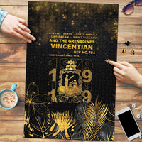 Saint Vincent And The Grenadines 1979 Puzzle Gold Tropical Leaves And Coat Of Arms - Wonder Print Shop