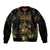 Saint Vincent And The Grenadines 1979 Sleeve Zip Bomber Jacket Gold Tropical Leaves And Coat Of Arms - Wonder Print Shop