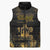Saint Vincent And The Grenadines 1979 Sleeveless Puffer Jacket Gold Tropical Leaves And Coat Of Arms - Wonder Print Shop