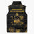 Saint Vincent And The Grenadines 1979 Sleeveless Puffer Jacket Gold Tropical Leaves And Coat Of Arms - Wonder Print Shop