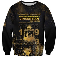 Saint Vincent And The Grenadines 1979 Sweatshirt Gold Tropical Leaves And Coat Of Arms - Wonder Print Shop