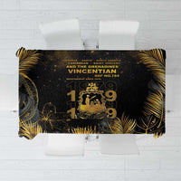 Saint Vincent And The Grenadines 1979 Tablecloth Gold Tropical Leaves And Coat Of Arms - Wonder Print Shop