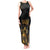 Saint Vincent And The Grenadines 1979 Tank Maxi Dress Gold Tropical Leaves And Coat Of Arms - Wonder Print Shop