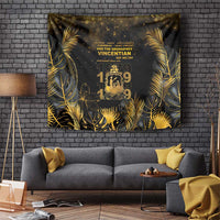 Saint Vincent And The Grenadines 1979 Tapestry Gold Tropical Leaves And Coat Of Arms - Wonder Print Shop