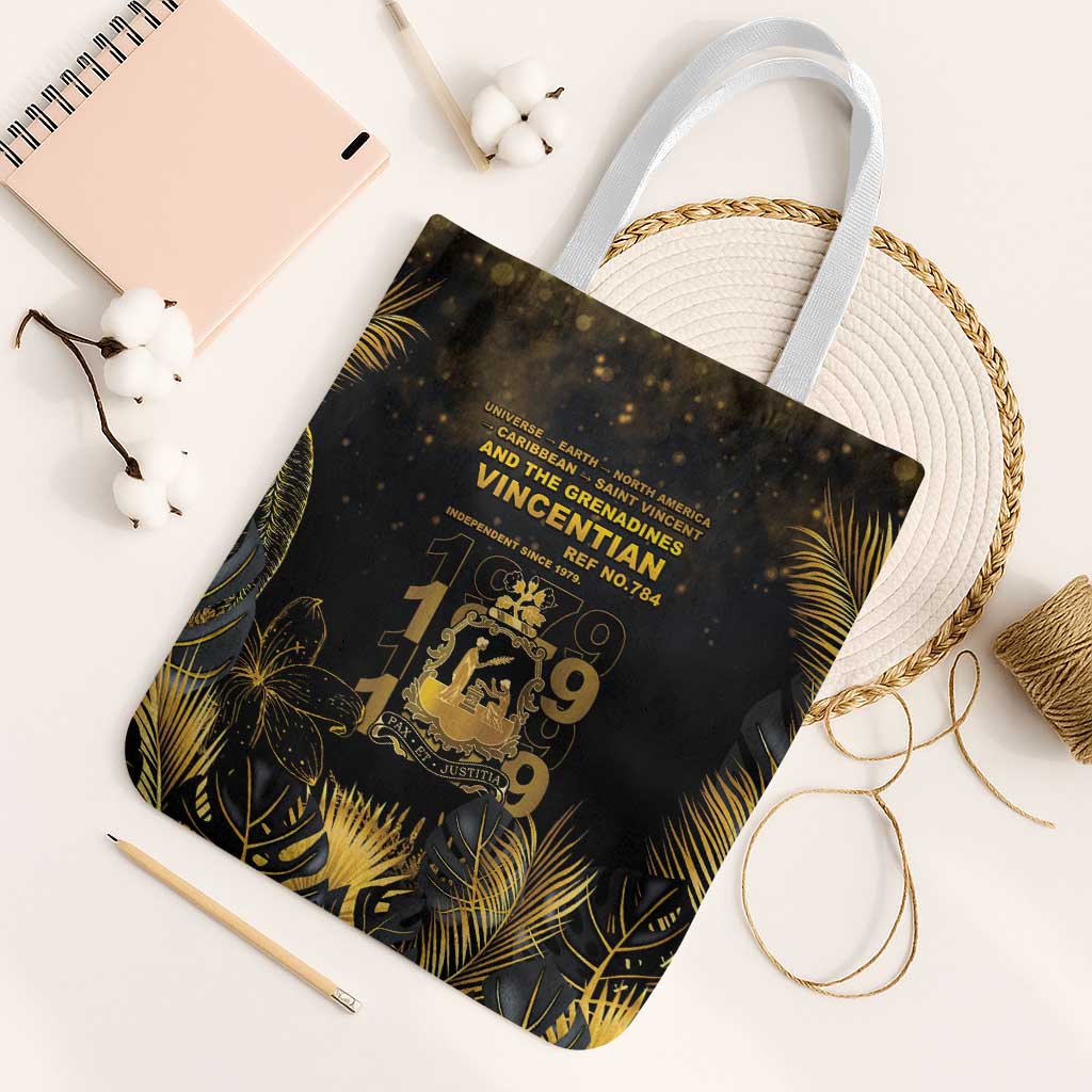 Saint Vincent And The Grenadines 1979 Tote Bag Gold Tropical Leaves And Coat Of Arms - Wonder Print Shop