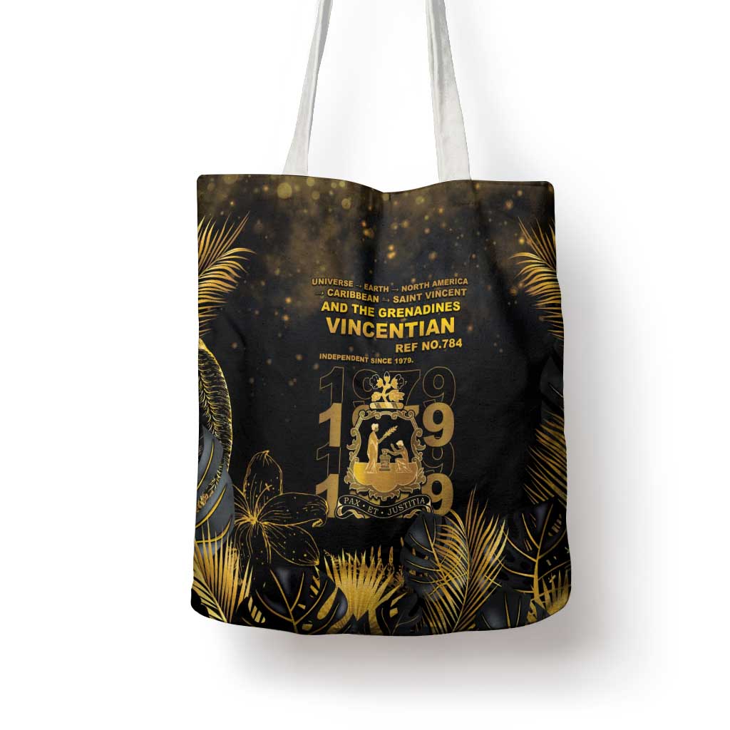 Saint Vincent And The Grenadines 1979 Tote Bag Gold Tropical Leaves And Coat Of Arms - Wonder Print Shop