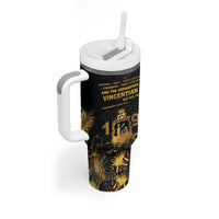 Saint Vincent And The Grenadines 1979 Tumbler With Handle Gold Tropical Leaves And Coat Of Arms - Wonder Print Shop