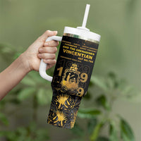 Saint Vincent And The Grenadines 1979 Tumbler With Handle Gold Tropical Leaves And Coat Of Arms - Wonder Print Shop