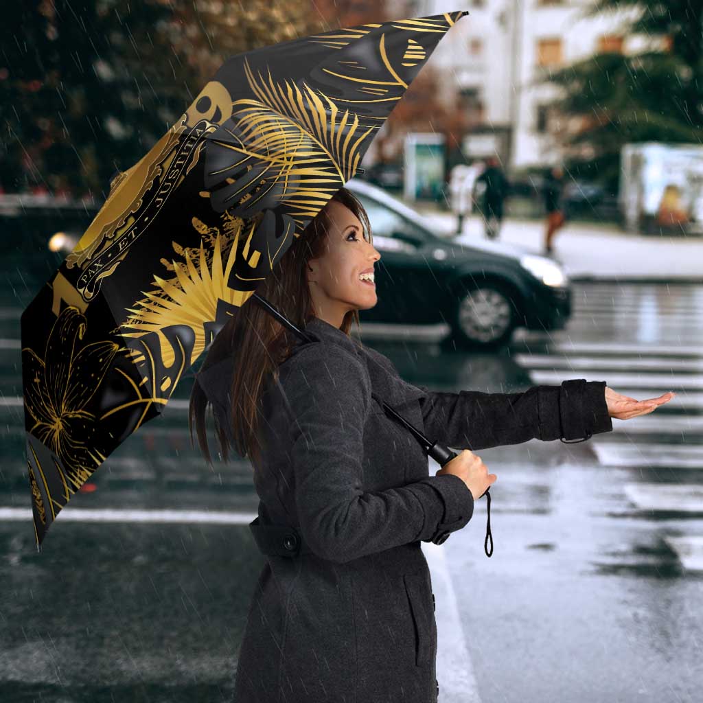 Saint Vincent And The Grenadines 1979 Umbrella Gold Tropical Leaves And Coat Of Arms - Wonder Print Shop