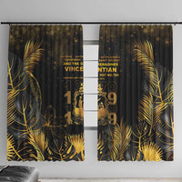 Saint Vincent And The Grenadines 1979 Window Curtain Gold Tropical Leaves And Coat Of Arms - Wonder Print Shop