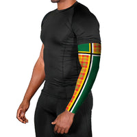 Dominica Creole Day Arm Sleeves Coat Of Arms Madras Plaid Pattern