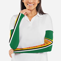 Dominica Creole Day Arm Sleeves Coat Of Arms Madras Plaid Pattern