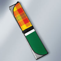 Dominica Creole Day Auto Sun Shade Coat Of Arms Madras Plaid Pattern