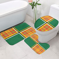 Dominica Creole Day Bathroom Set Coat Of Arms Madras Plaid Pattern