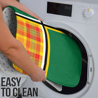 Dominica Creole Day Bathroom Set Coat Of Arms Madras Plaid Pattern