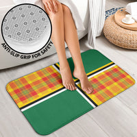 Dominica Creole Day Bathroom Set Coat Of Arms Madras Plaid Pattern