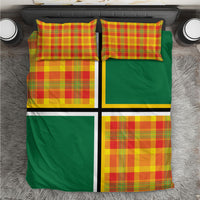 Dominica Creole Day Bedding Set Coat Of Arms Madras Plaid Pattern