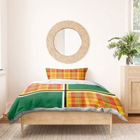 Dominica Creole Day Bedding Set Coat Of Arms Madras Plaid Pattern
