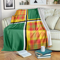 Dominica Creole Day Blanket Coat Of Arms Madras Plaid Pattern