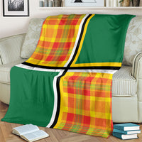 Dominica Creole Day Blanket Coat Of Arms Madras Plaid Pattern