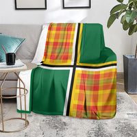 Dominica Creole Day Blanket Coat Of Arms Madras Plaid Pattern