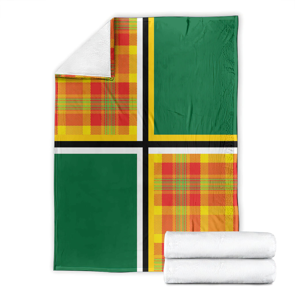 Dominica Creole Day Blanket Coat Of Arms Madras Plaid Pattern